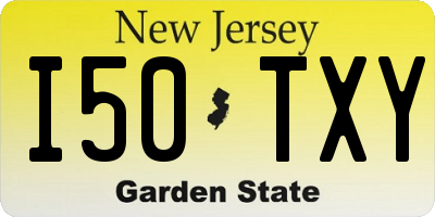 NJ license plate I50TXY