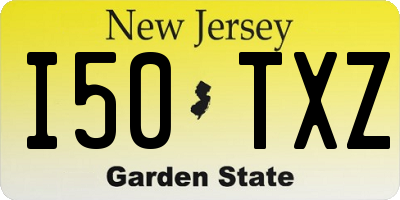 NJ license plate I50TXZ
