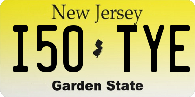 NJ license plate I50TYE