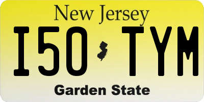 NJ license plate I50TYM