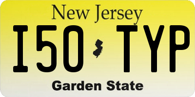 NJ license plate I50TYP