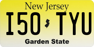 NJ license plate I50TYU