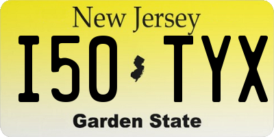 NJ license plate I50TYX