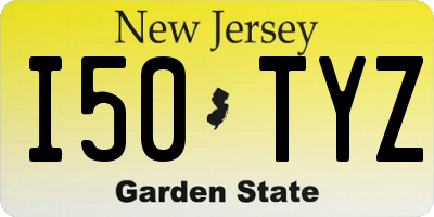 NJ license plate I50TYZ