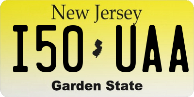 NJ license plate I50UAA