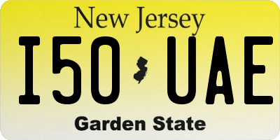 NJ license plate I50UAE