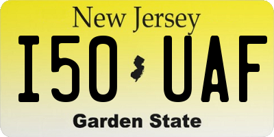 NJ license plate I50UAF