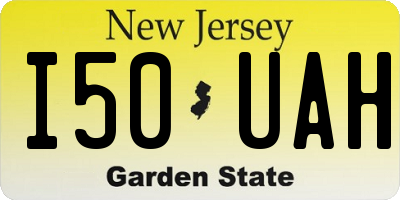 NJ license plate I50UAH