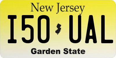 NJ license plate I50UAL