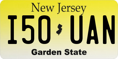 NJ license plate I50UAN