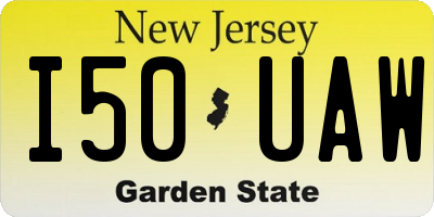 NJ license plate I50UAW