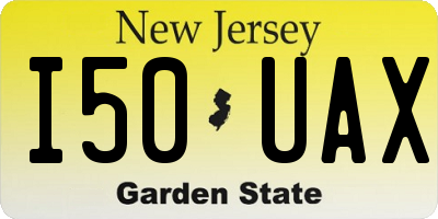 NJ license plate I50UAX