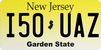 NJ license plate I50UAZ