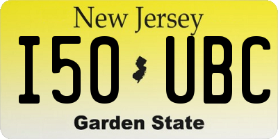 NJ license plate I50UBC