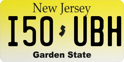 NJ license plate I50UBH
