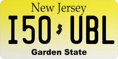 NJ license plate I50UBL