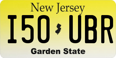 NJ license plate I50UBR