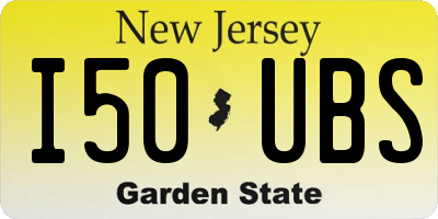 NJ license plate I50UBS