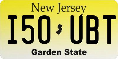 NJ license plate I50UBT