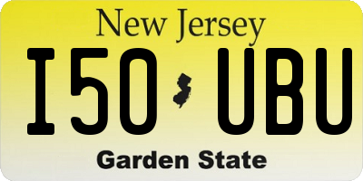 NJ license plate I50UBU