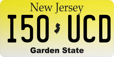 NJ license plate I50UCD