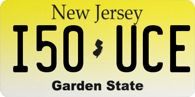 NJ license plate I50UCE