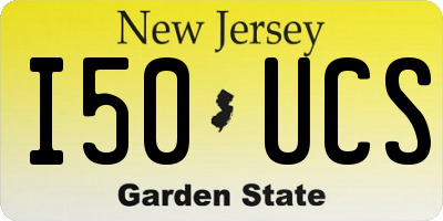 NJ license plate I50UCS