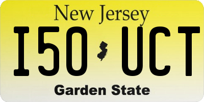 NJ license plate I50UCT