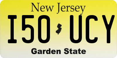 NJ license plate I50UCY