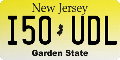NJ license plate I50UDL