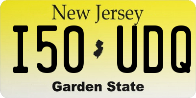 NJ license plate I50UDQ