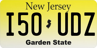 NJ license plate I50UDZ