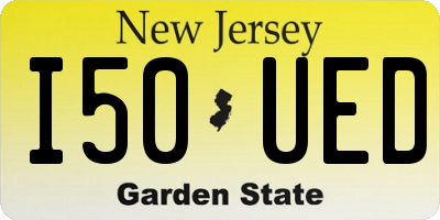NJ license plate I50UED
