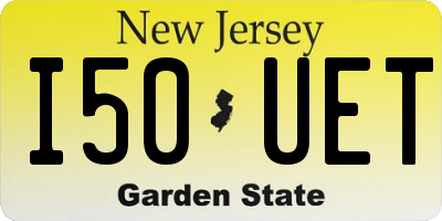 NJ license plate I50UET