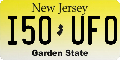NJ license plate I50UFO