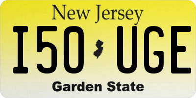 NJ license plate I50UGE