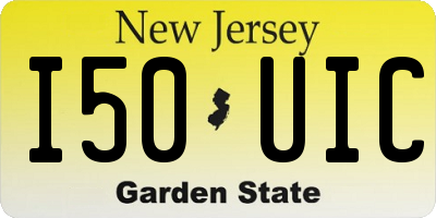 NJ license plate I50UIC