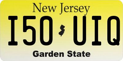 NJ license plate I50UIQ