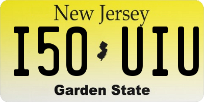 NJ license plate I50UIU