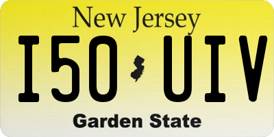 NJ license plate I50UIV