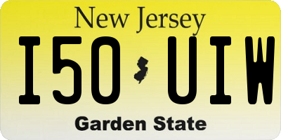 NJ license plate I50UIW