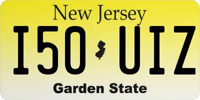 NJ license plate I50UIZ