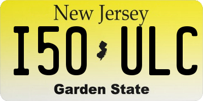 NJ license plate I50ULC
