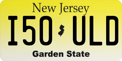 NJ license plate I50ULD