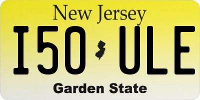 NJ license plate I50ULE