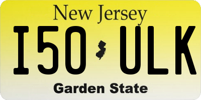 NJ license plate I50ULK