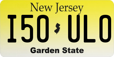NJ license plate I50ULO
