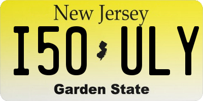 NJ license plate I50ULY
