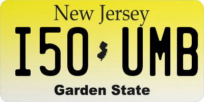NJ license plate I50UMB