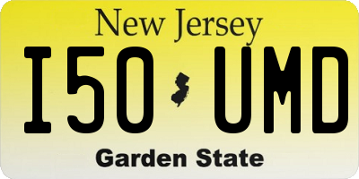 NJ license plate I50UMD